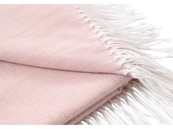 Decke mit Fransen 120 cm x 160 cm Rosa