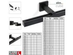 Deco-Raum Gardinenschiene nach Maß 1-Lauf Cube Schwarz 110cm