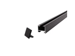 Deco-Raum Gardinenschiene nach Maß 1-Lauf Square Schwarz 160cm