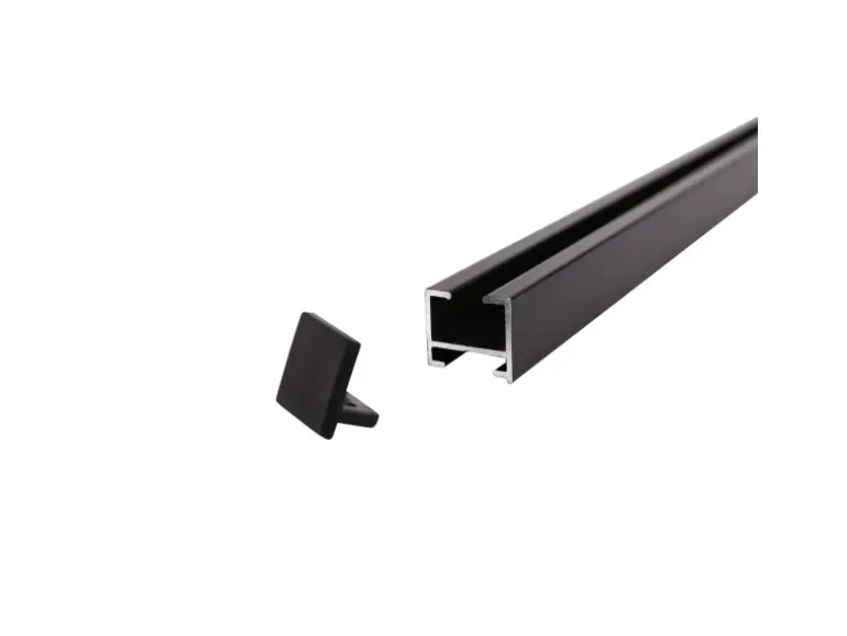 Deco-Raum Gardinenschiene nach Maß 1-Lauf Square Schwarz 160cm