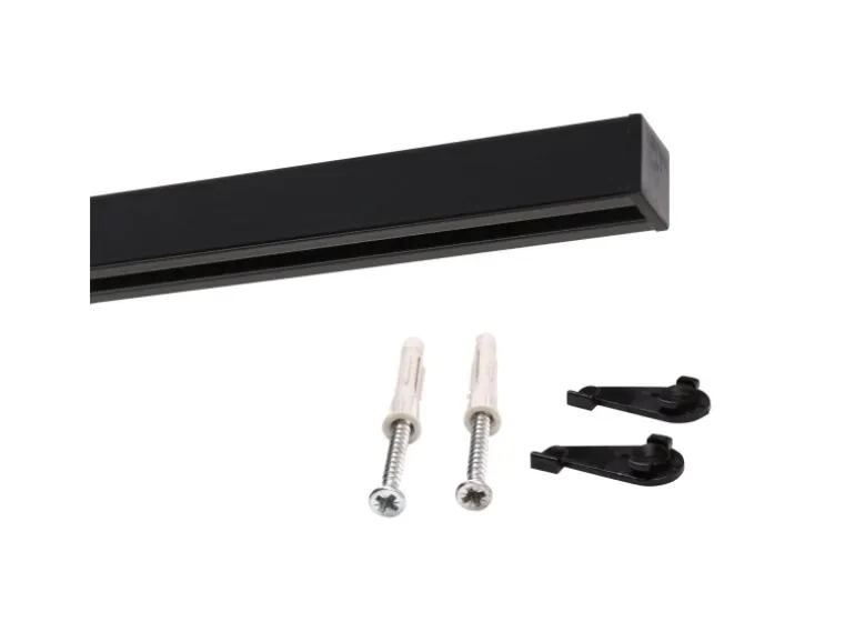 Deco-Raum Gardinenschiene nach Maß 1-Lauf Square Schwarz 60cm