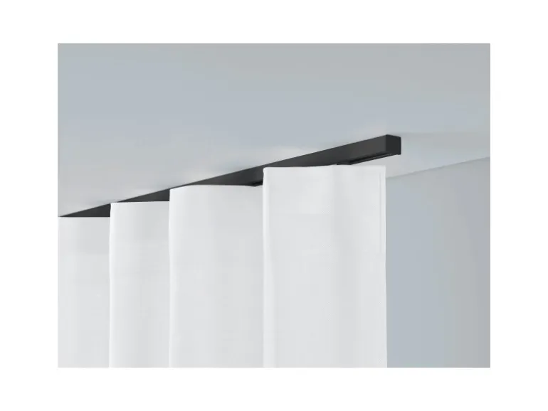 Deco-Raum Gardinenschiene nach Maß 1-Lauf Square Schwarz 60cm