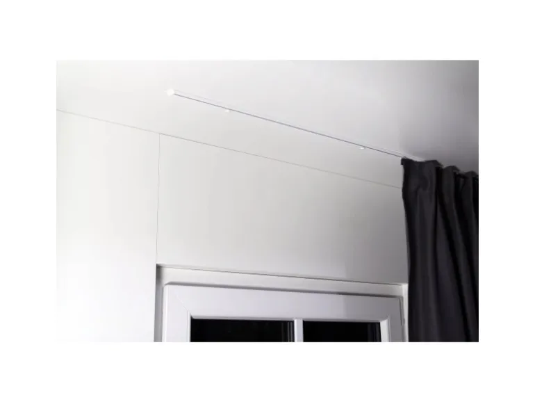Deco-Raum Gardinenschiene nach Maß 1-Lauf Deckenmontage Minimal Weiß 410cm