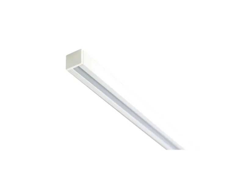 Deco-Raum Gardinenschiene nach Maß 1-Lauf Square Weiß 480cm