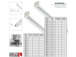 Deco-Raum Gardinenschiene nach Maß 1-Lauf Square Weiß 220cm