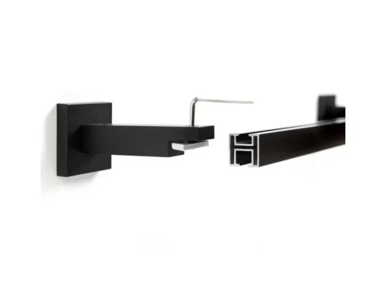 Deco-Raum Gardinenschiene nach Maß 1-Lauf Cube Schwarz 290cm