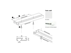 Deco-Raum Gardinenschiene nach Maß 1-Lauf Deckenmontage Minimal Weiß 320cm