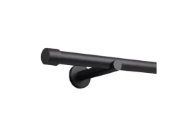 Deco-Raum Gardinenstange nach Maß 1-Lauf Kappe Ø 25mm Schwarz 190cm