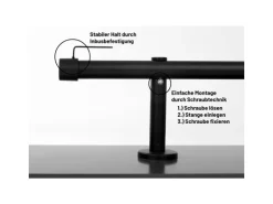 Deco-Raum Gardinenstange nach Maß 1-Lauf Kappe Ø 25mm Schwarz 190cm