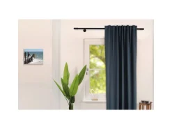 Deco-Raum Gardinenstange nach Maß 1-Lauf Zylinder Ø 25mm Schwarz 440cm