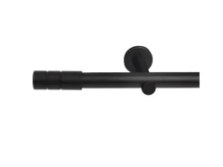 Deco-Raum Gardinenstange nach Maß 1-Lauf Zylinder Ø 25mm Schwarz 440cm