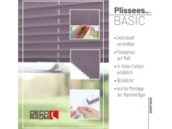 Deco-Raum Plissee Basic ohne Bohren 110x150cm Flieder Blickdicht Klemmfix