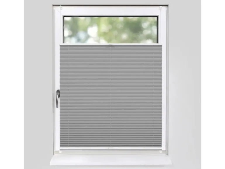 Deco-Raum Plissee Basic ohne Bohren 55x150cm Grau Blickdicht Klemmfix