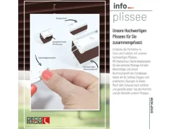 Deco-Raum Plissee Basic ohne Bohren 75x150cm Dunkelbraun Blickdicht Klemmfix