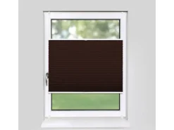 Deco-Raum Plissee Basic ohne Bohren 75x150cm Dunkelbraun Blickdicht Klemmfix