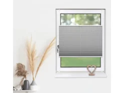 Deco-Raum Plissee Basic ohne Bohren 120x150cm Grau Blickdicht Klemmfix