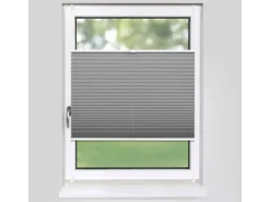 Deco-Raum Plissee Basic ohne Bohren 120x150cm Grau Blickdicht Klemmfix