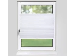 Deco-Raum Plissee Basic ohne Bohren 85x150cm Weiß Blickdicht Klemmfix