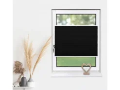 Deco-Raum Plissee Basic ohne Bohren 40x150cm Schwarz Blickdicht Klemmfix