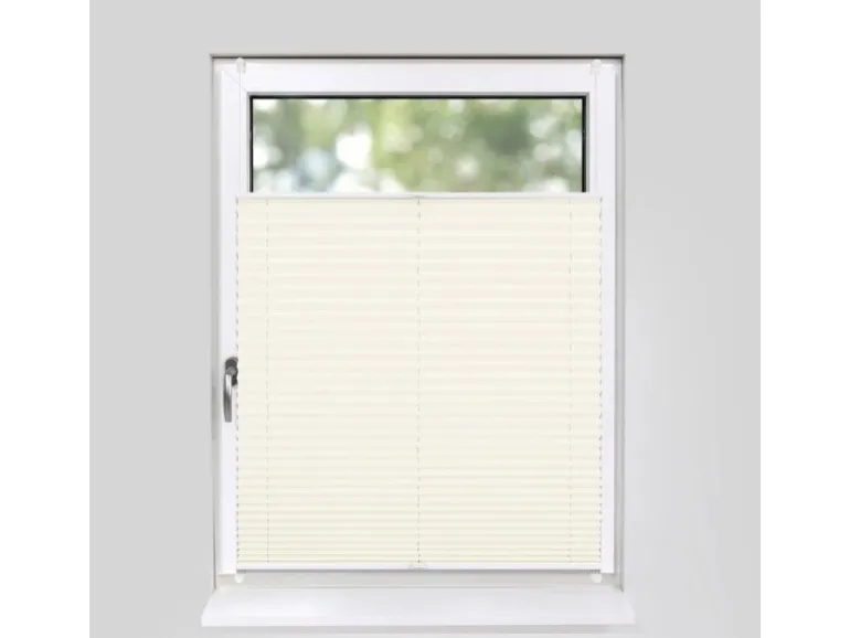 Deco-Raum Plissee Basic ohne Bohren 80x150cm Vanille Blickdicht Klemmfix