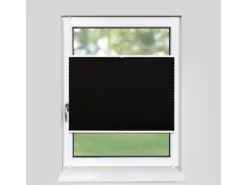 Deco-Raum Plissee Basic ohne Bohren 75x150cm Schwarz Blickdicht Klemmfix