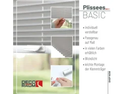 Deco-Raum Plissee Basic ohne Bohren 40x150cm Silber Blickdicht Klemmfix
