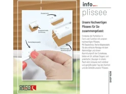 Deco-Raum Plissee Basic ohne Bohren 90x150cm Cappuccino Blickdicht Klemmfix
