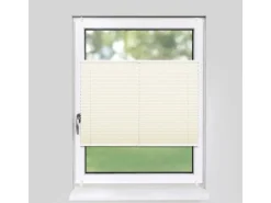 Deco-Raum Plissee Basic ohne Bohren 55x150cm Vanille Blickdicht Klemmfix