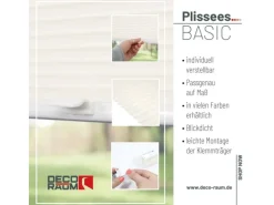 Deco-Raum Plissee Basic ohne Bohren 40x150cm Vanille Blickdicht Klemmfix