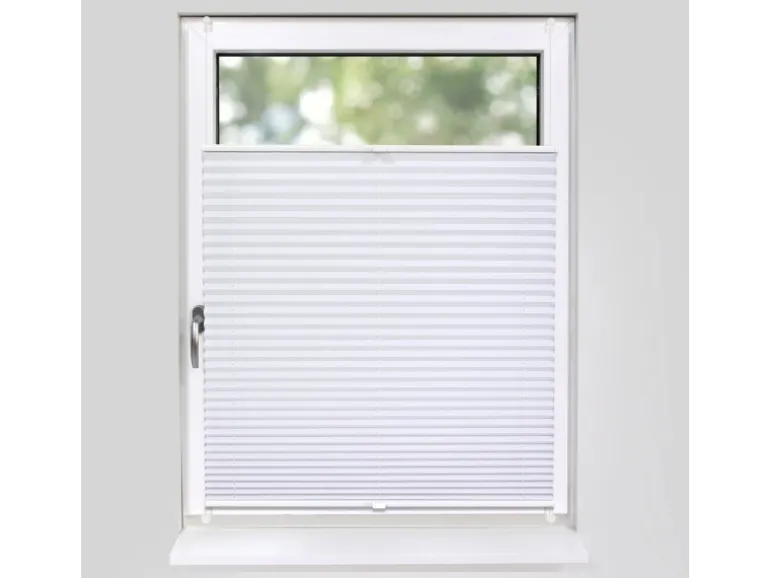 Deco-Raum Plissee Basic ohne Bohren 45x150cm Weiß Blickdicht Klemmfix