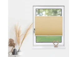 Deco-Raum Plissee Basic ohne Bohren 80x210cm Beige Blickdicht Klemmfix