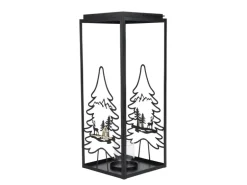 Decoris Laterne 27,5 cm x 27,5 cm x 70 cm Schwarz