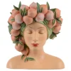 Deko-Aufsteller Ladykopf Pfirsich-Motiv Polyresin 23 cm Apricot