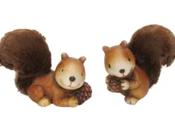 Dekofigur Eichhörnchen Braun 2-fach sortiert 9 cm x 12,2 cm x 6,7 cm