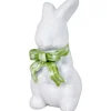 Dekofigur Hase mit Schleife Weiß-Grün 8,5 cm