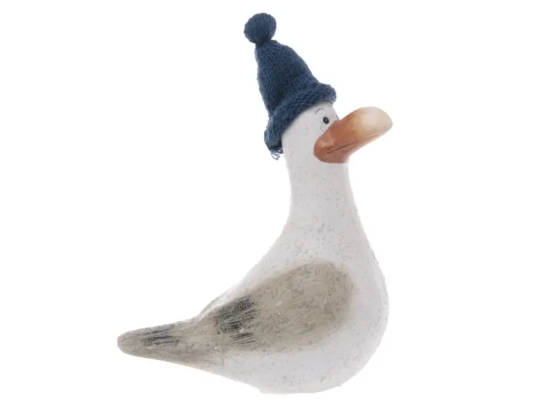 Deko-Figur Möwe Hinnerk mit Pudelmütze 2-fach Sortiert 18 cm