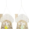 Dekofigur Pilzhaus mit Hase Bunt 2-fach sortiert 18 cm x 16 cm x 1,2 cm