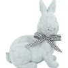 Dekofigur Sitzender Hase Polyresin Grau 17,5 x 11 x 21 cm