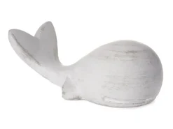 Deko-Figur Wal Beton 6 cm x 17 cm x 8 cm Grau-Weiß Gewischt