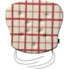Dekoria Stuhlkissen Peter mit Bindeschnur aus Stoffkollektion Avinon in Rot-Creme in 41x 38 x 3,5 cm