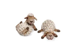 Deko-Schaf Liegend aus Polyresin Sortenauswahl 10,5 cm x 8,5 cm x 5 cm Creme