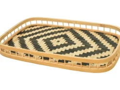 Dekoschale Bambus 40 cm x 25 cm Natur-Schwarz
