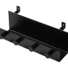 DenPanels Regal schwarz mit 4 Haken 21,5 cm inkl. Schrauben