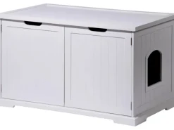 Design Katzenschrank XL Katzenhöhle 95 x 54 x 57,5 cm Weiß