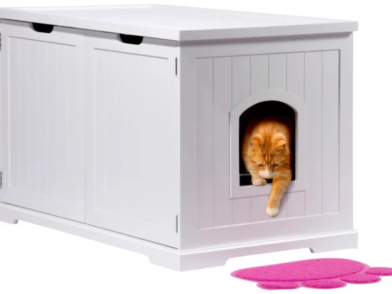 Design Katzenschrank XL Katzenhöhle 95 x 54 x 57,5 cm Weiß