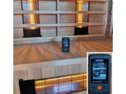 Dewello Infrarotkabine Sauna Pierson 135cm x 105cm 2 Personen Vollspektrum & Karbonstrahler Hemlock Tannenholz