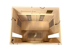 Dewello Infrarotkabine Sauna Pierson 135cm x 105cm 2 Personen Vollspektrum & Karbonstrahler Hemlock Tannenholz