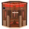 Dewello Infrarotkabine Sauna Kenora 140cm x 140cm 3 Personen Vollspektrum & Karbonstrahler Hemlock