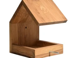 Dobar Design-Vogelhaus Eichenholz mit Satteldach Braun