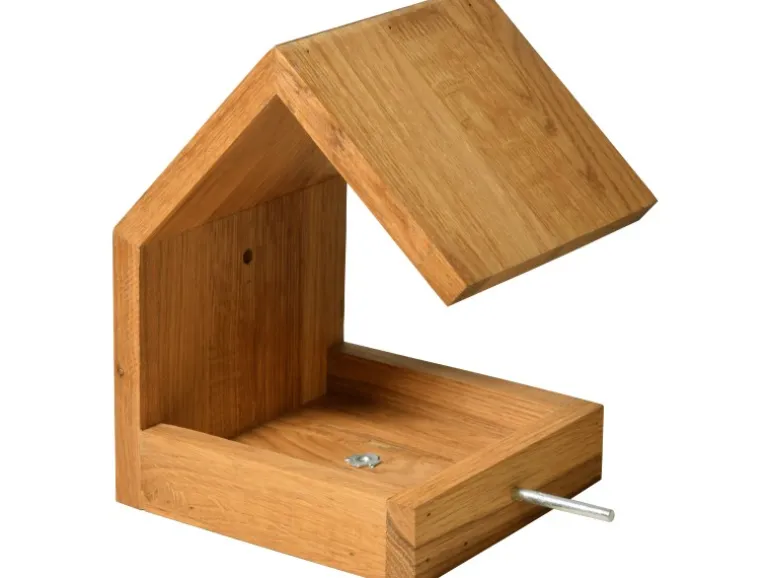Dobar Design-Vogelhaus Eichenholz mit Satteldach Braun